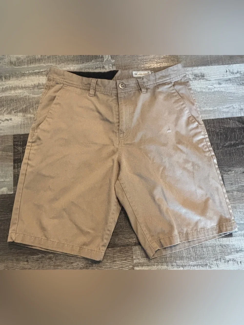 Volcom Men's Flat Front Shorts — Tan Brown